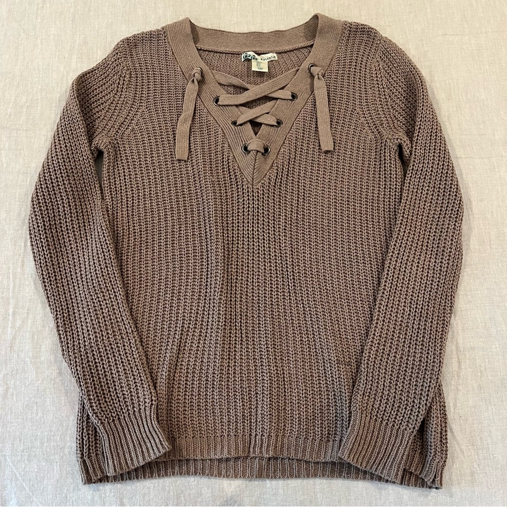 Lace Up Sweater